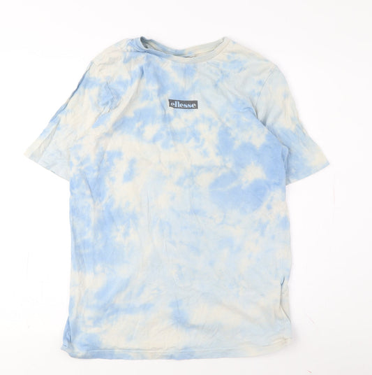 Ellesse Men's Blue Tie-Dye Logo T-Shirt, Size M