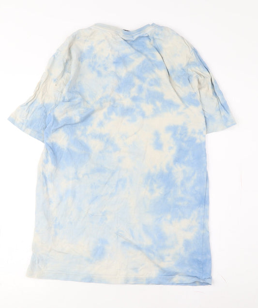 Ellesse Men's Blue Tie-Dye Logo T-Shirt, Size M