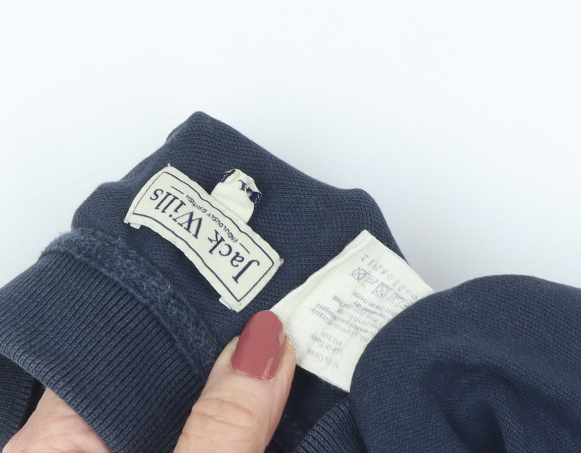 Jack Wills Men's Blue Geometric Polo Shirt L