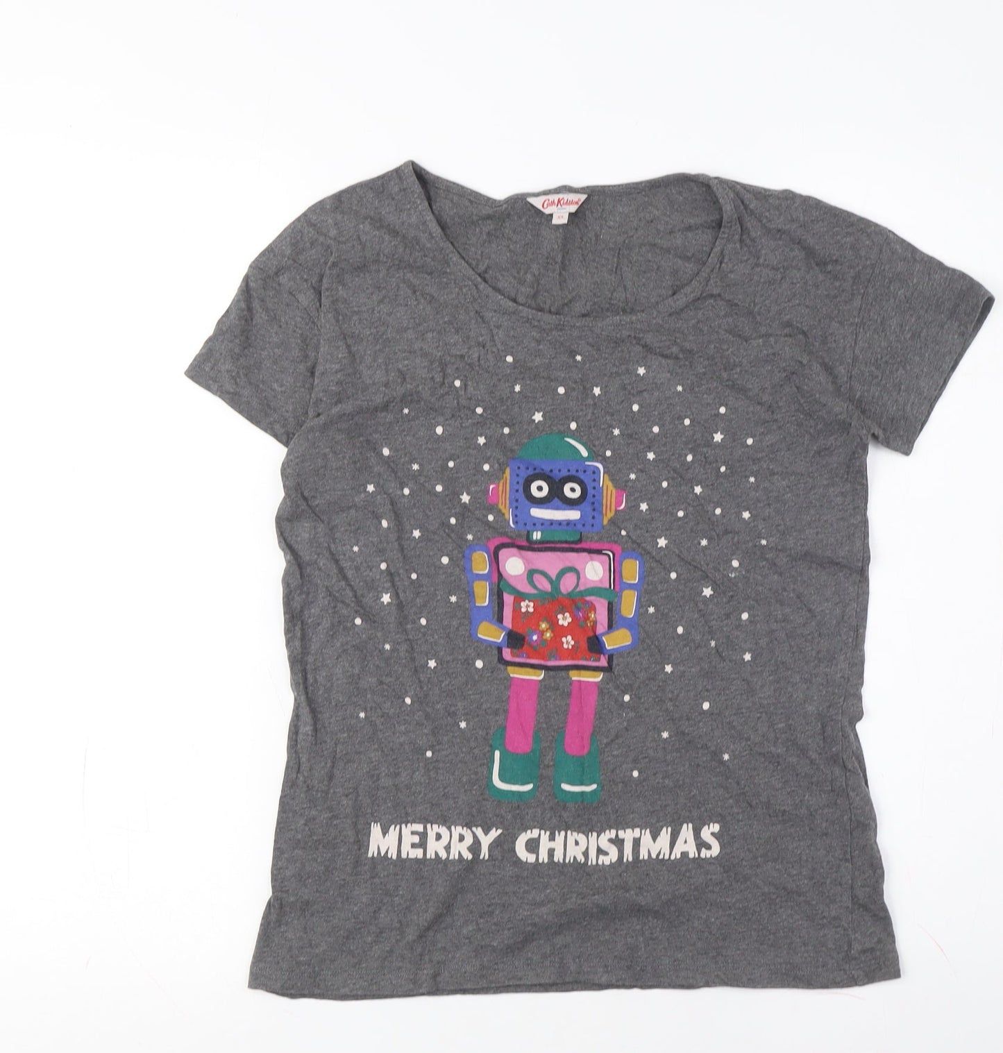Cath Kidston Women's Grey XS Graphic Christmas T-Shirt