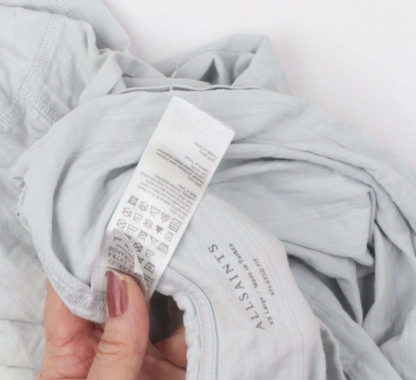 AllSaints Men's Grey Relaxed Fit Crew Neck T-Shirt