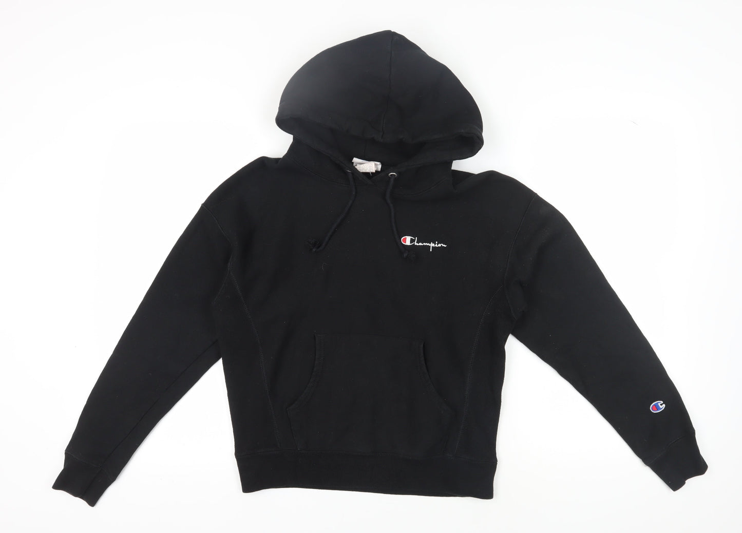 Champion Unisex Black Pullover Hoodie, Small, Casual Style