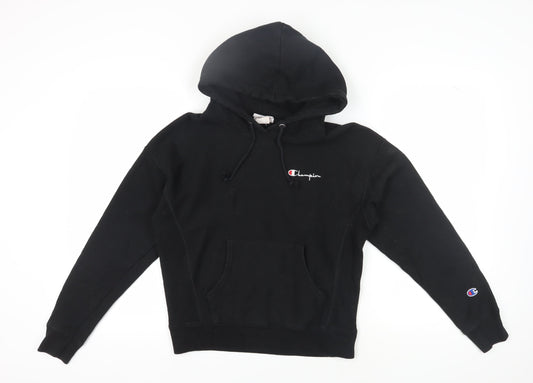 Champion Unisex Black Pullover Hoodie, Small, Casual Style