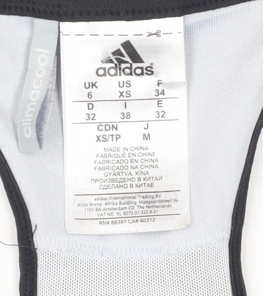 Adidas Women's Black Cropped Tank Top - Size 6, Athletic Fit