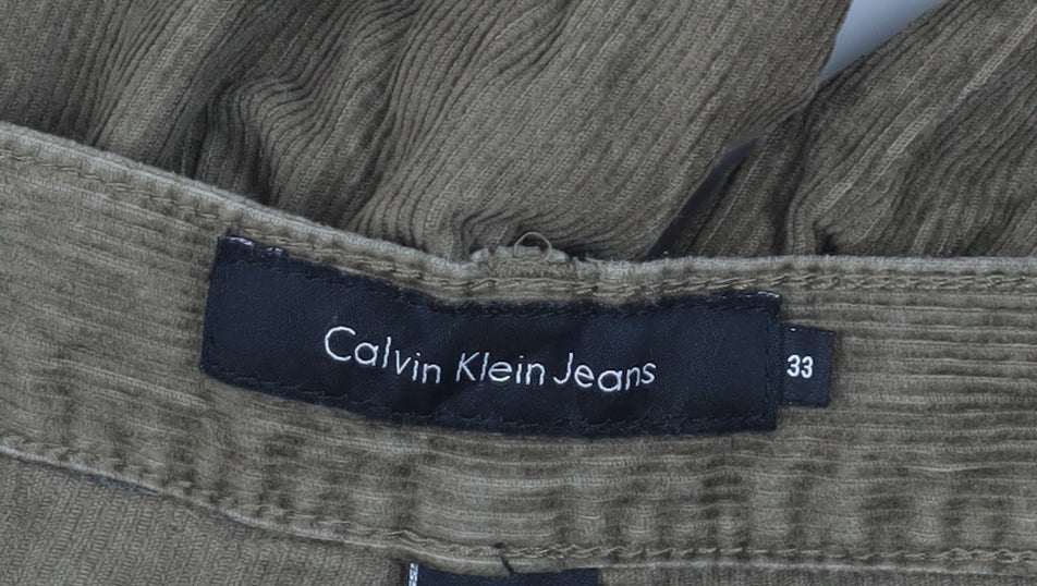 Calvin Klein Men's Brown Corduroy Trousers L