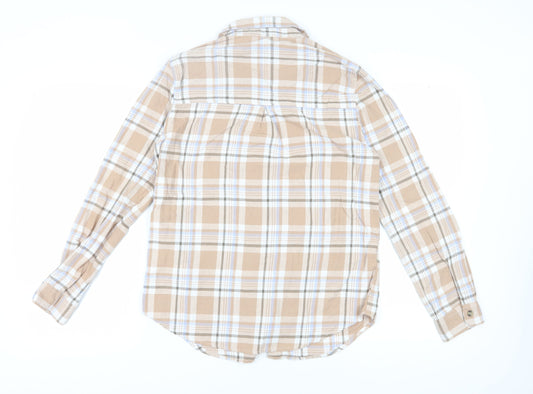 Aeropostale Women's Beige Plaid Button-Up Shirt M