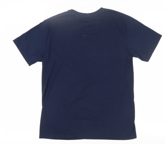 Gildan Men's Blue Graphic Print Performance T-Shirt M