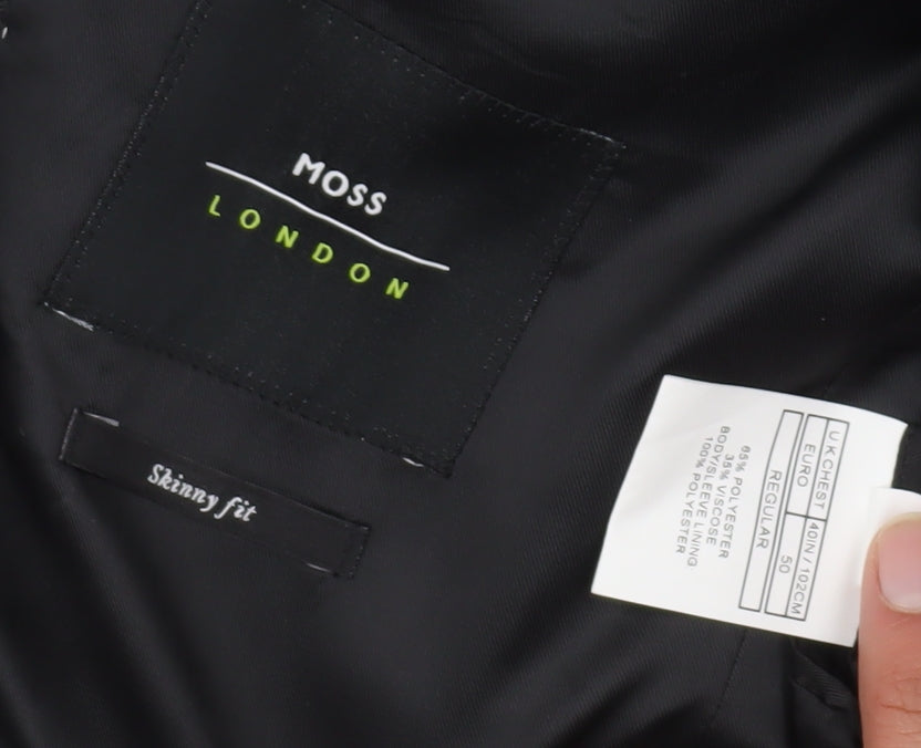 Moss London Black Blazer, Men's, 40R, Slim Fit