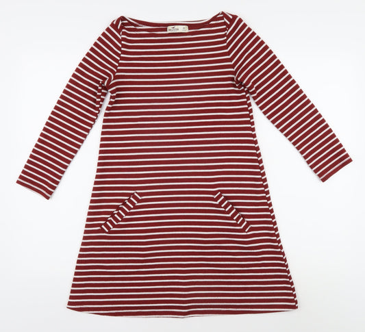 Hollister Women's XS Red Striped Tunic Jumper