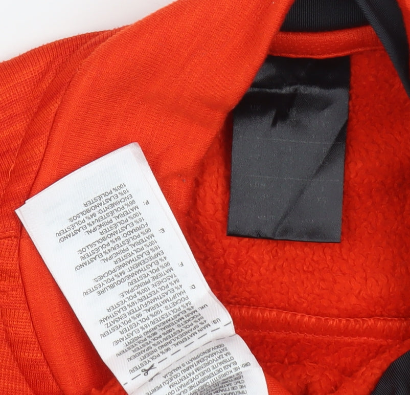 Adidas Men's Orange Pullover Sweatshirt, Mock Neck, Logo