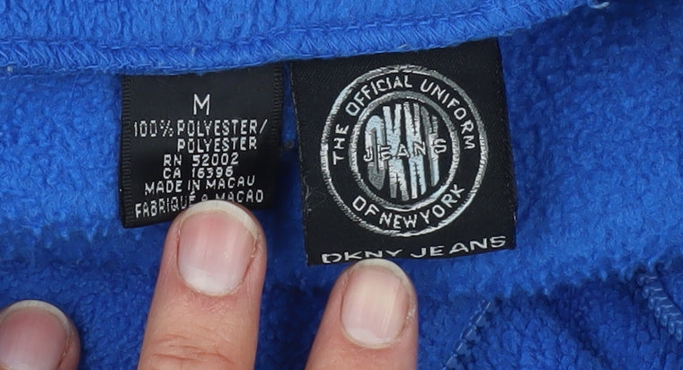 DKNY Jeans Men's Blue 1/2 Zip Sweatshirt, M, Logo, Fleece