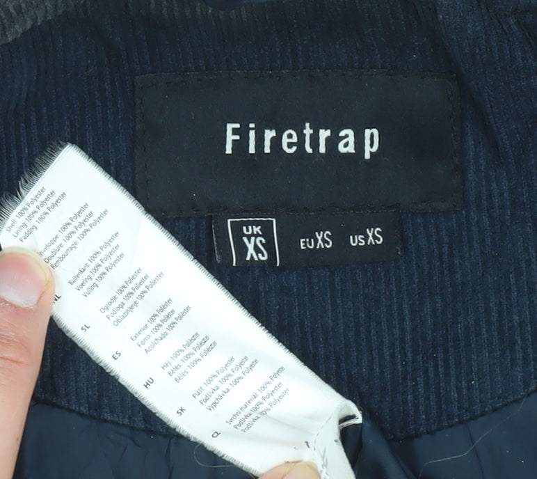 Firetrap Men's XS Blue Quilted Jacket - Casual & Warm