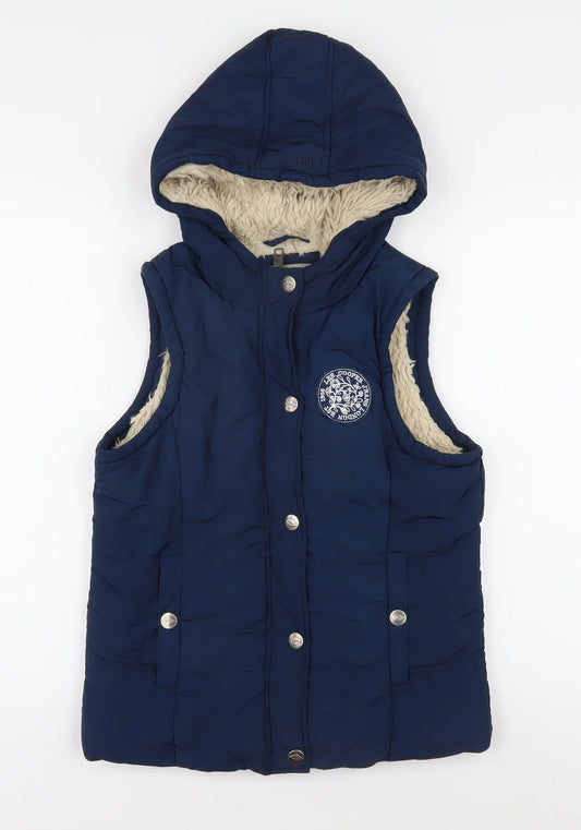 Lee Cooper Women's Blue Hooded Gilet Size 12