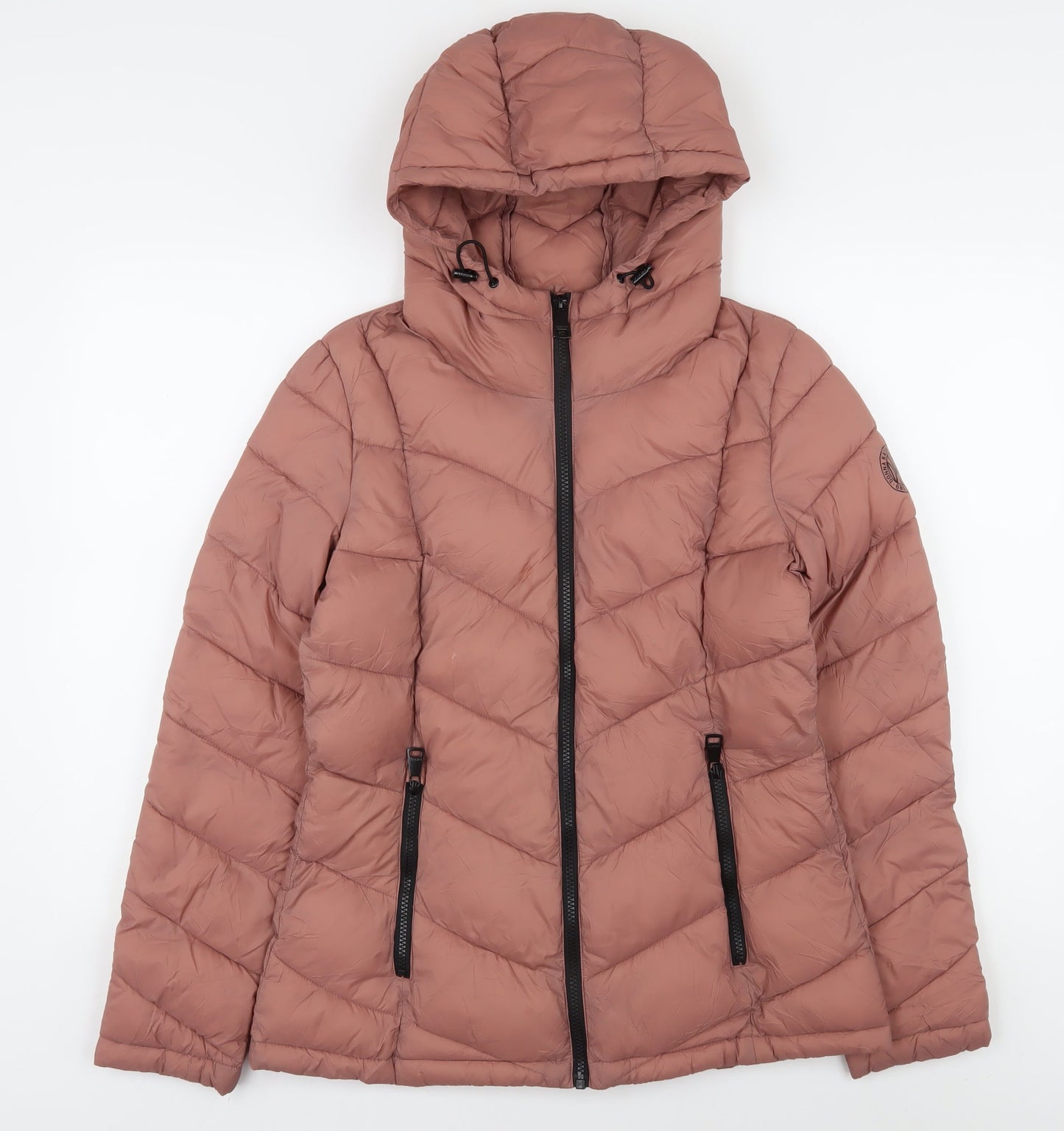 DKNY Women's Brown Puffer Jacket, Size S - Autumn/Winter