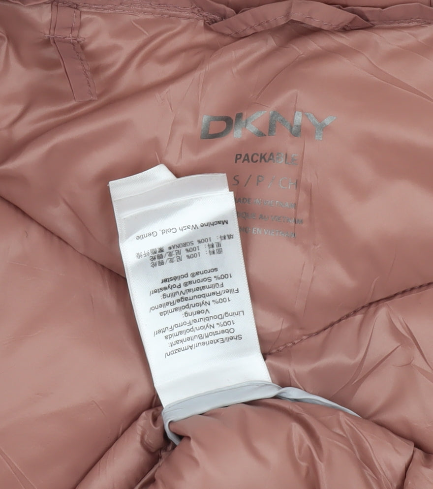 DKNY Women's Brown Puffer Jacket, Size S - Autumn/Winter