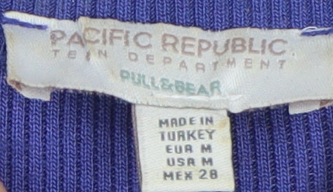 Pull & Bear Teens Blue Cropped Tank, Medium, Sleeveless