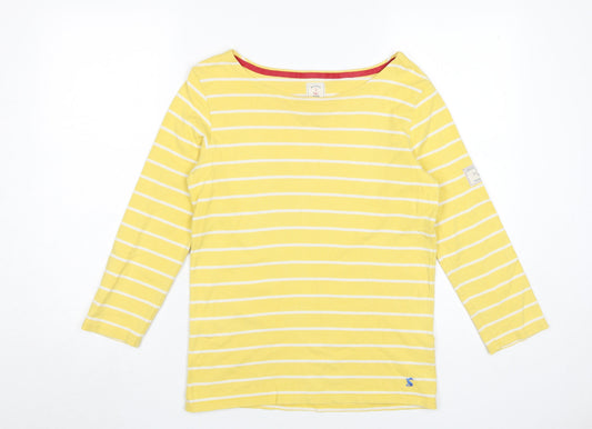 Womens UK Size XS Joules Yellow 100% Cotton T-Shirt