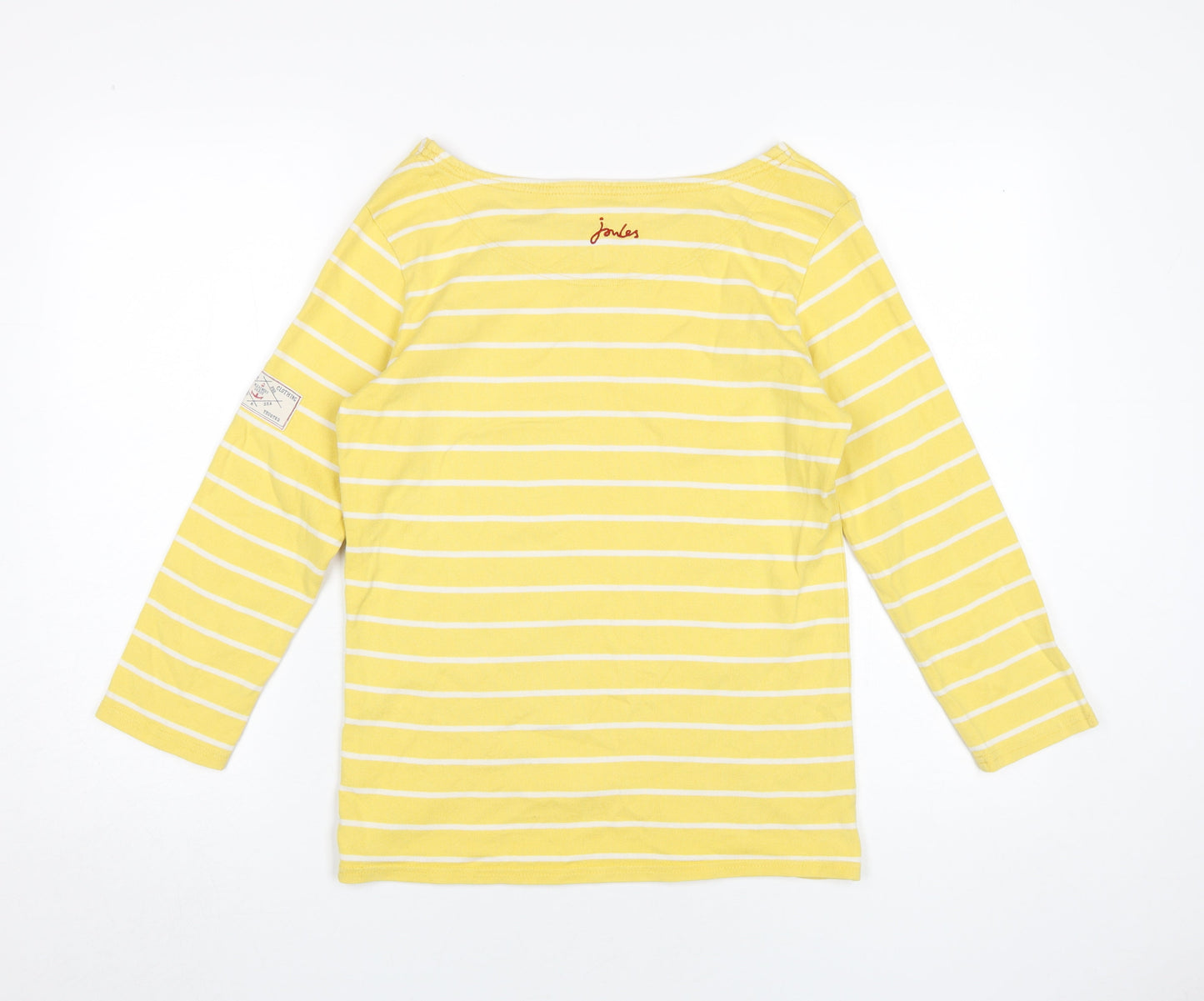 Joules Women's Yellow Striped T-Shirt XS