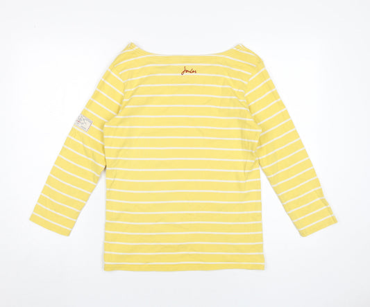Womens UK Size XS Joules Yellow 100% Cotton T-Shirt
