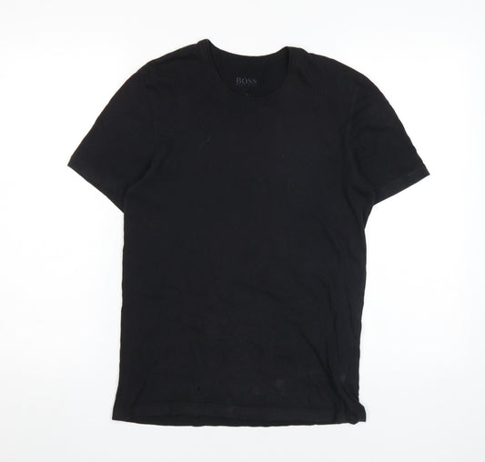 Hugo Boss Men's Black Cotton T-Shirt, Size S, Short Sleeve