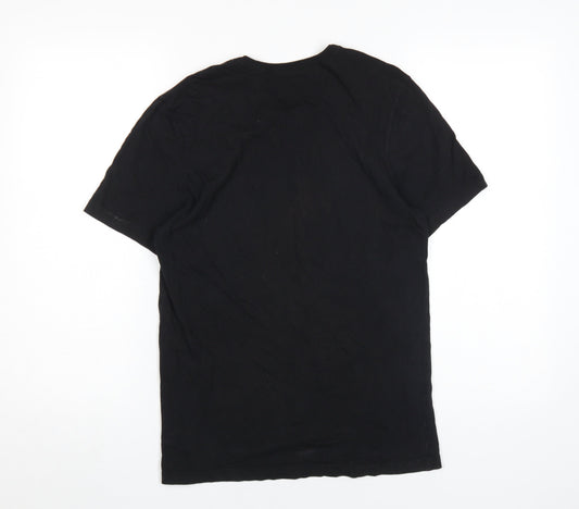 Hugo Boss Men's Black Cotton T-Shirt, Size S, Short Sleeve