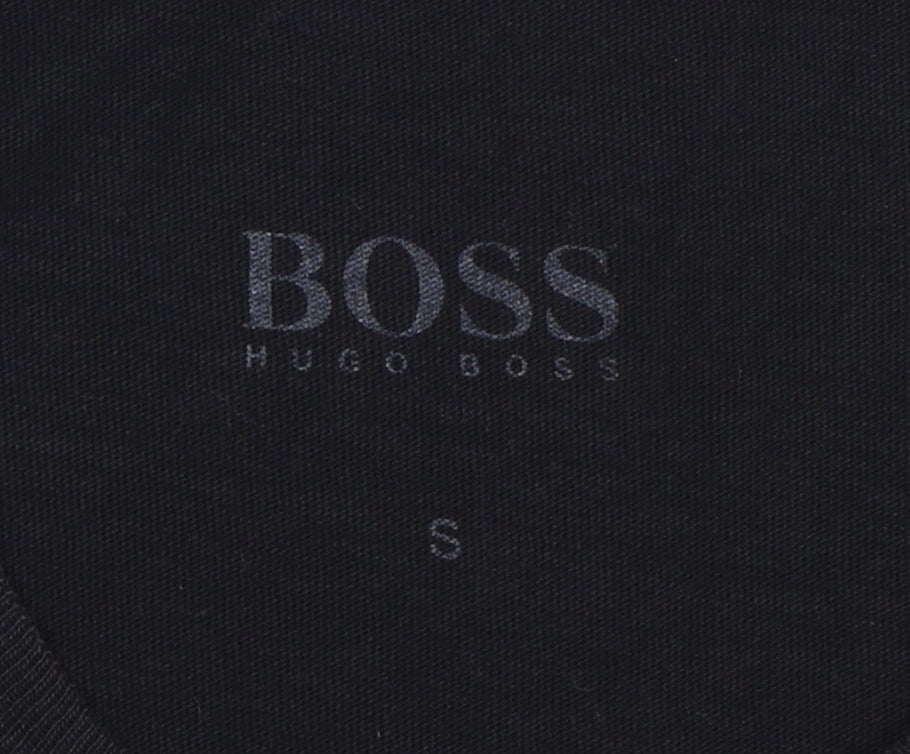 Hugo Boss Men's Black Cotton T-Shirt, Size S, Short Sleeve