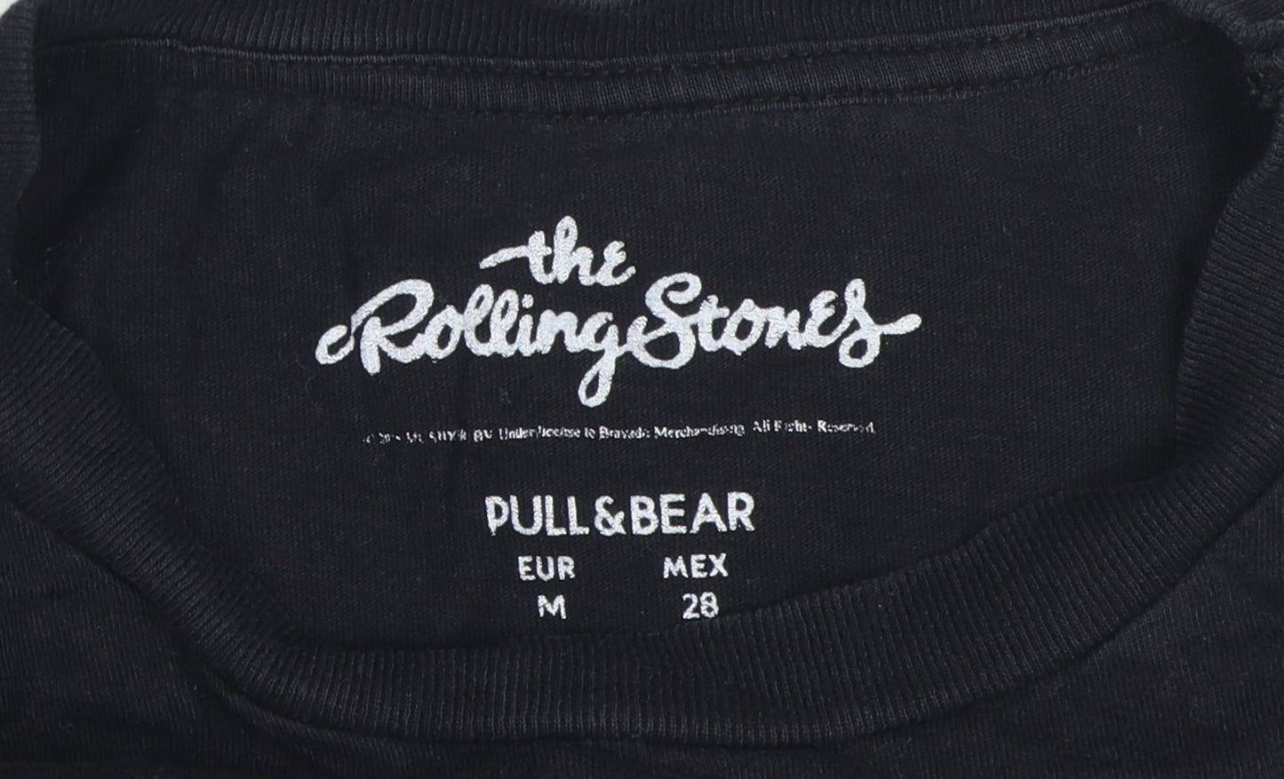Pull & Bear Unisex Black Rolling Stones T-Shirt M