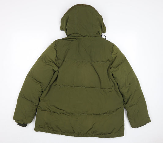 Madewell Women's XS Green Puffer Jacket Hooded
