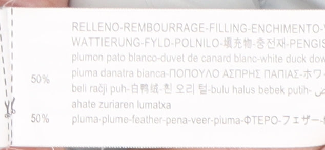 Brand and care label for Zara girls’ white puffer jacket 4-5 years winter hooded