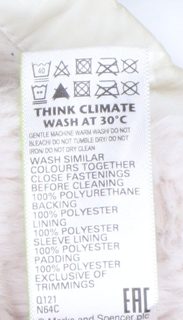 Brand and care label for Marks & Spencer girls’ ivory puffer jacket 5-6y