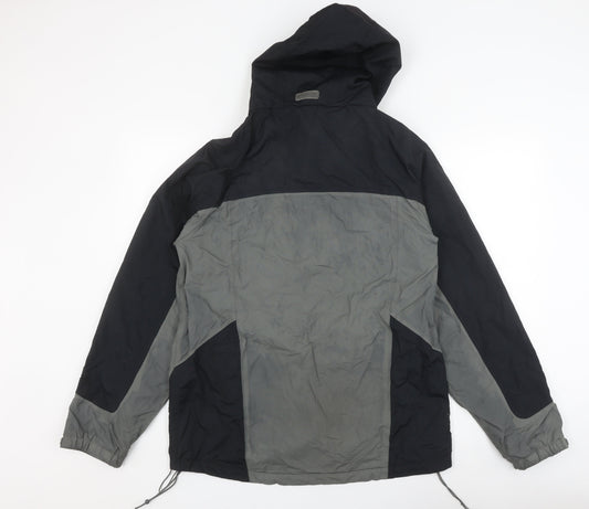 Peter Storm Men's Black Grey Hooded Rain Coat S