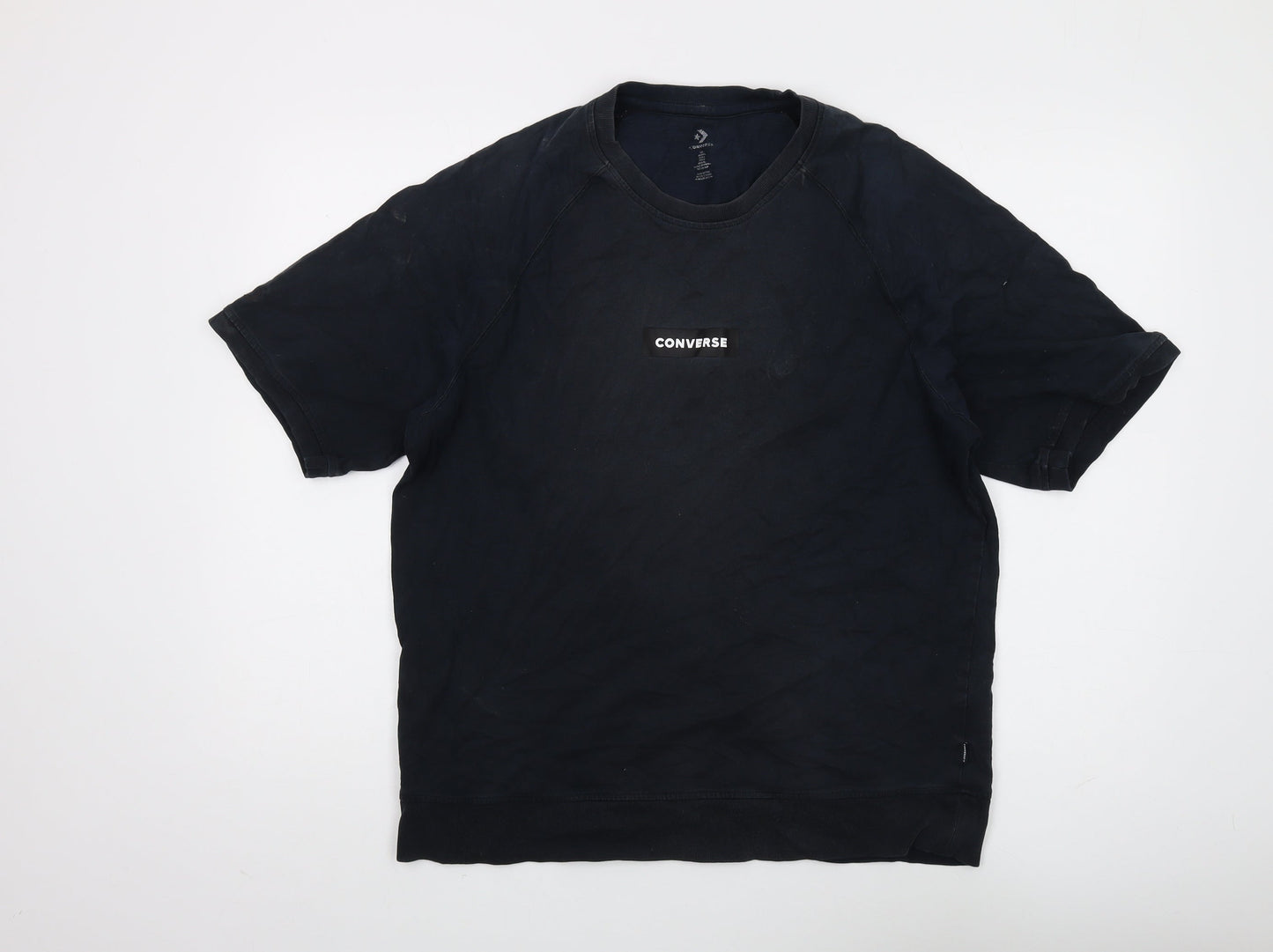 Converse Men's Black Cotton Logo T-Shirt - Size S