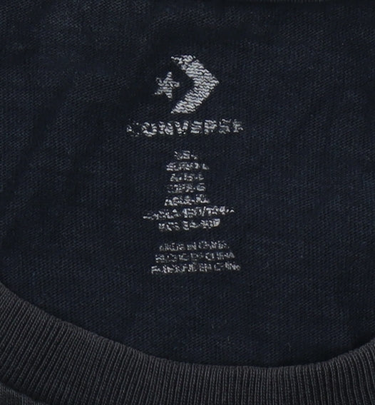 Converse Men's Black Cotton Logo T-Shirt - Size S
