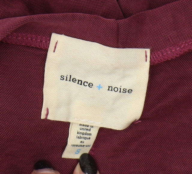Brand and care label for Silence + Noise Women's Red Wrap Dress