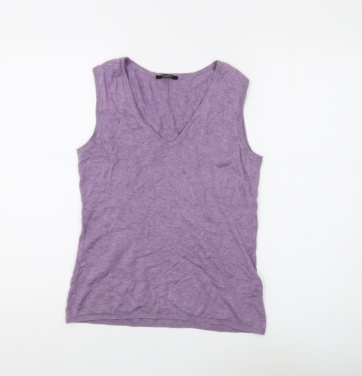 T.M. Lewin Women's Purple V-Neck Sleeveless Top - Size S