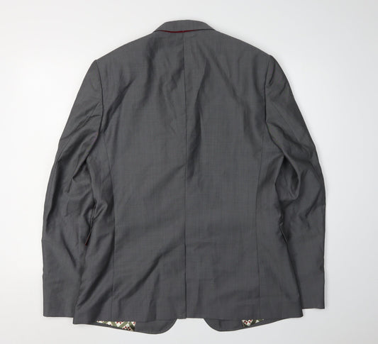 Ted Baker Men's Grey Blazer, Size 40R, Regular Fit Formal