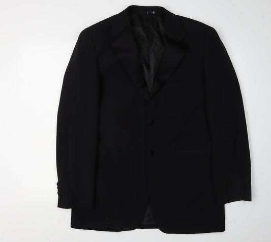 Moss Bros Men's Black Suit Jacket, 38R, Regular Fit