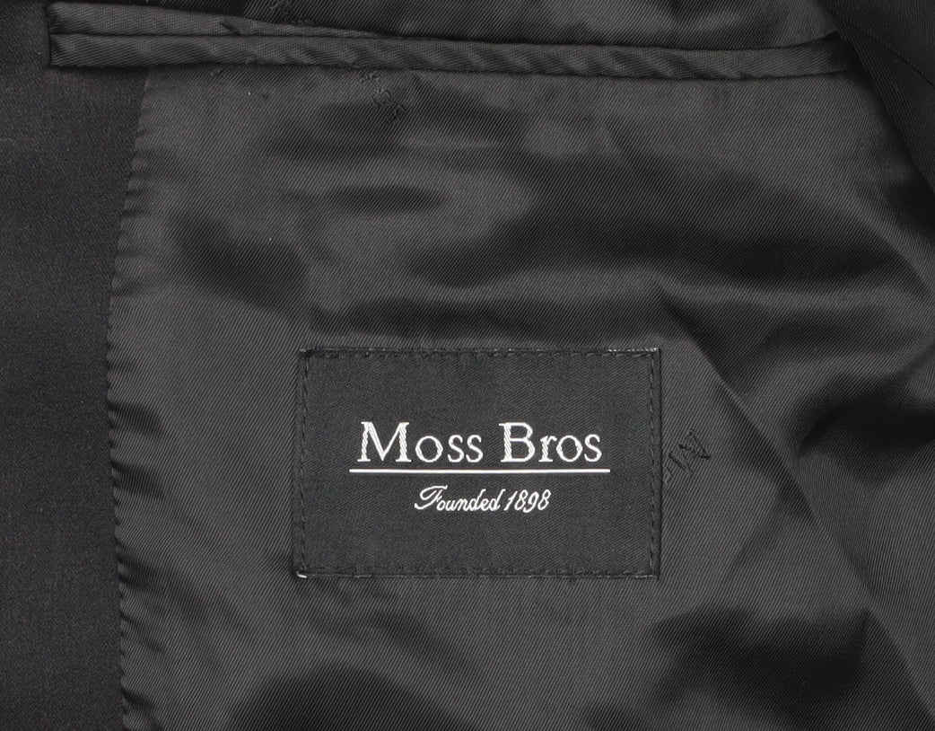 Moss Bros Men's Black Suit Jacket, 38R, Regular Fit