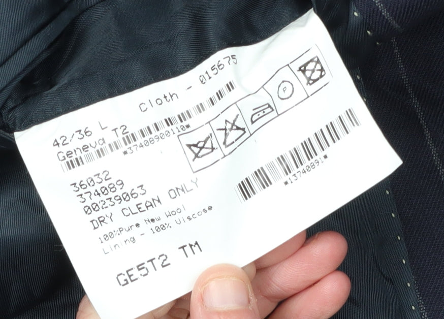 Magee Men's Black Striped Suit Jacket, 42 Regular Fit