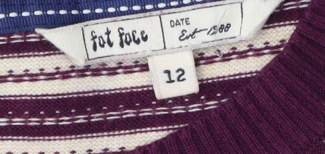 Fat Face Women's Purple Striped Shift Dress Size 12