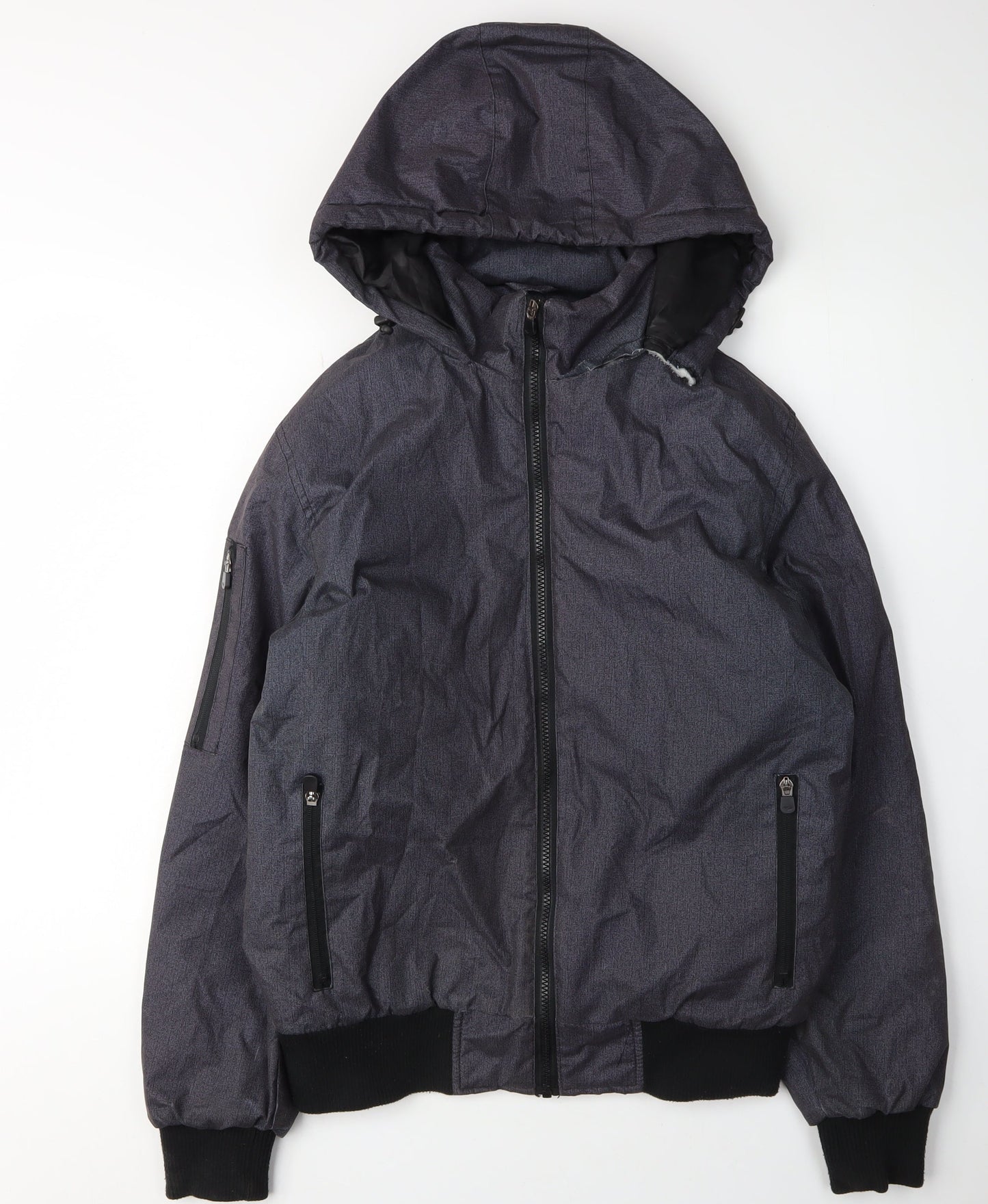 Everlast Men's Black Bomber Jacket with Hood, Size S