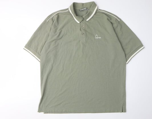 Head Men's Green Polo Shirt, Regular Fit, Logo Accent L