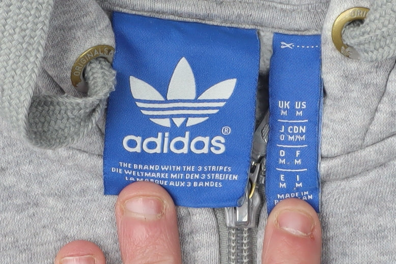 Adidas Men's Grey Full Zip Hoodie M