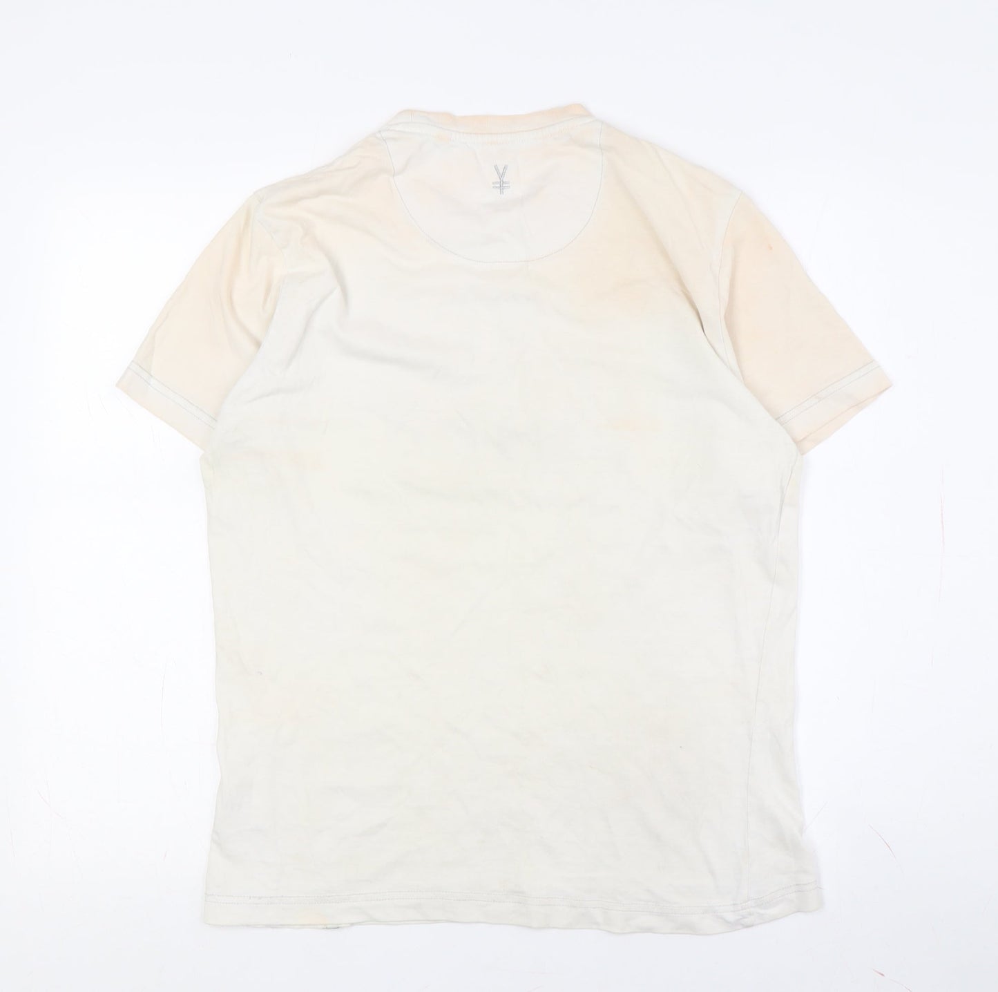 Nippon Women's Beige T-Shirt Medium Crew Neck Casual