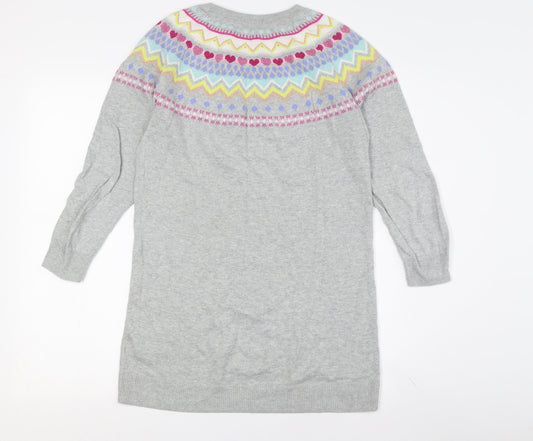 GAP Kids Grey Fair Isle Knit Dress for Girls L