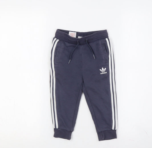 Adidas Unisex Kids Blue Jogger Trousers, 2 Years