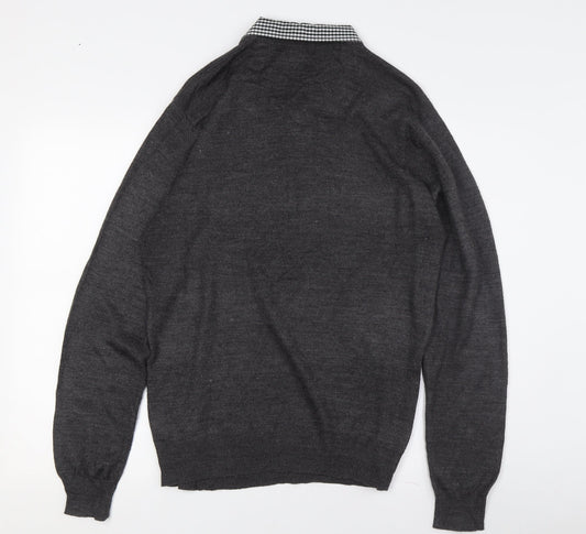 Pierre Cardin Men's Grey V-Neck Pullover Jumper M