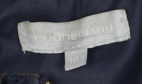 Brand and care label for Red Herring Women's Blue Military Jacket, size 10