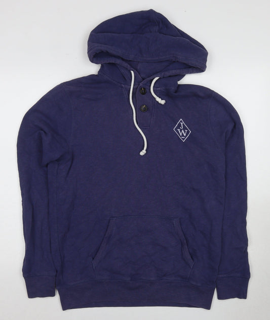 Jack Wills Men's Blue Henley Hoodie S Long Sleeve