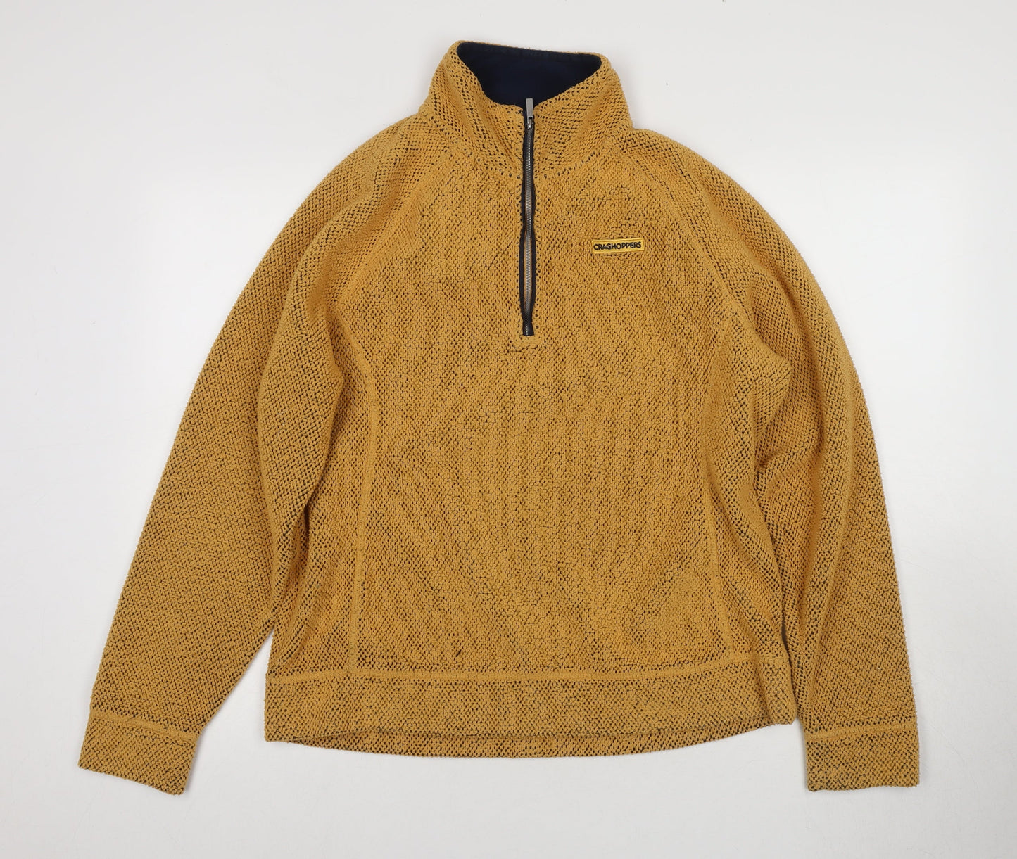 Craghoppers Unisex Yellow 1/2 Zip Knit Sweatshirt UK 14